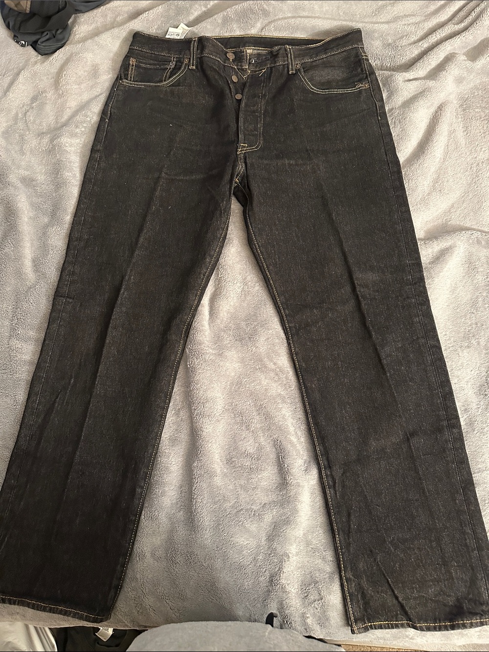 Levi's 501® Straight Men's Jeans - Dark Blue with Tan Patch